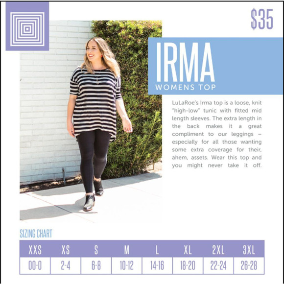 NWT LulaRoe Peachy Pink Irma Top Size XXS - Picture 8 of 8